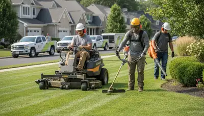 Arbor Tree Care lawn service in Easton, PA maintaining a healthy, well-kept yard