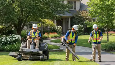 Arbor Tree Care lawn service crew maintaining a healthy lawn in Easton, PA