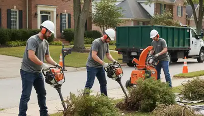 Arbor Tree Care removing overgrown shrubs in Easton, PA for a cleaner landscape