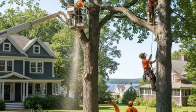 Tree service crew in Easton, PA providing professional tree trimming and removal services