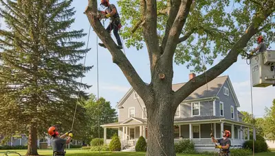 Tree service team in Easton, PA providing professional tree removal and trimming services
