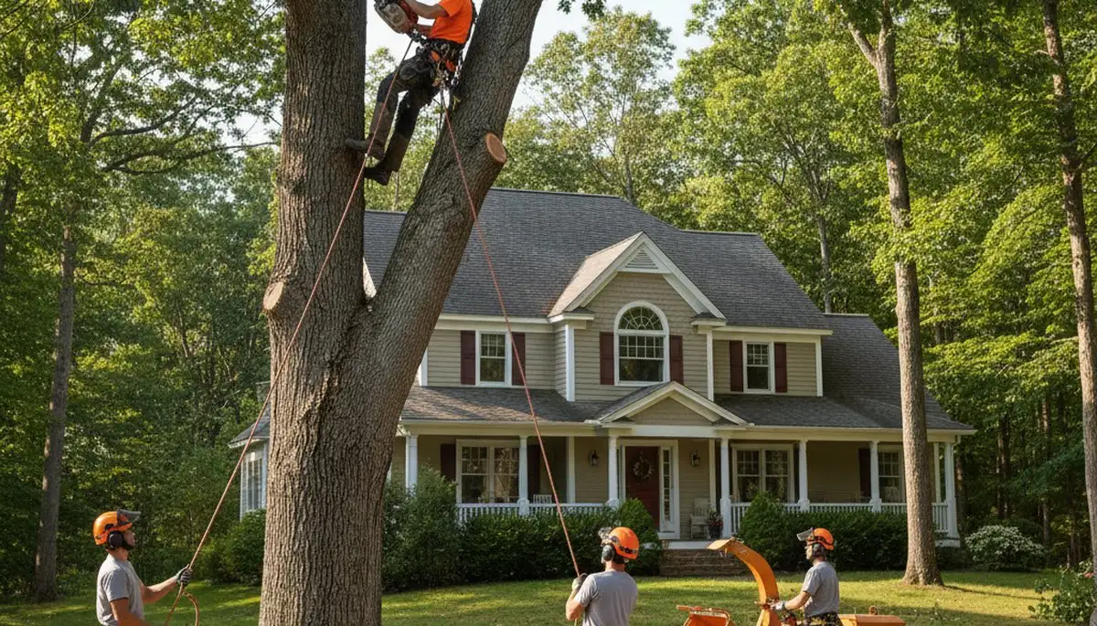 Tree service crew in Easton, PA providing professional tree care and removal services