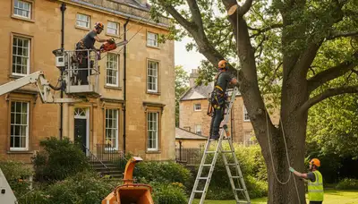 Tree service crew in Easton, PA providing professional tree removal and trimming services