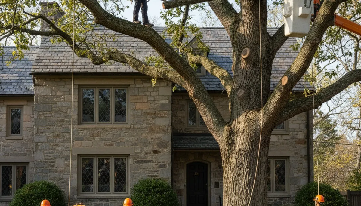 Tree service crew in Easton, PA providing professional tree care and removal services