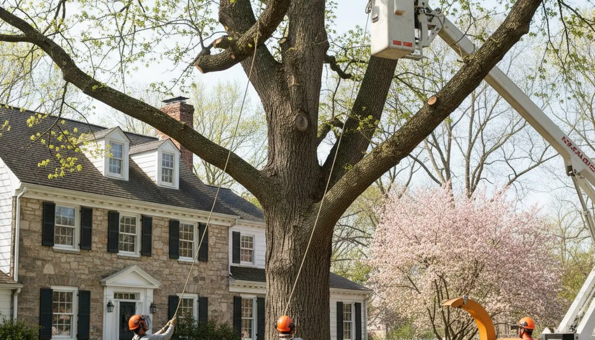 Tree service crew in Easton, PA providing professional tree removal and trimming services