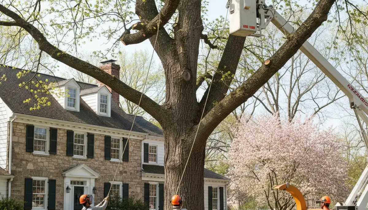 Tree service crew in Easton, PA providing professional tree removal and trimming services