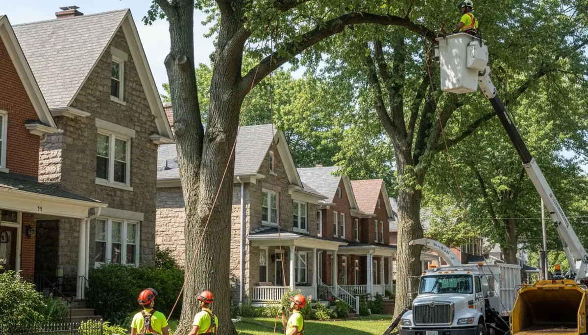 Tree service team in Easton, PA providing professional tree removal and trimming services