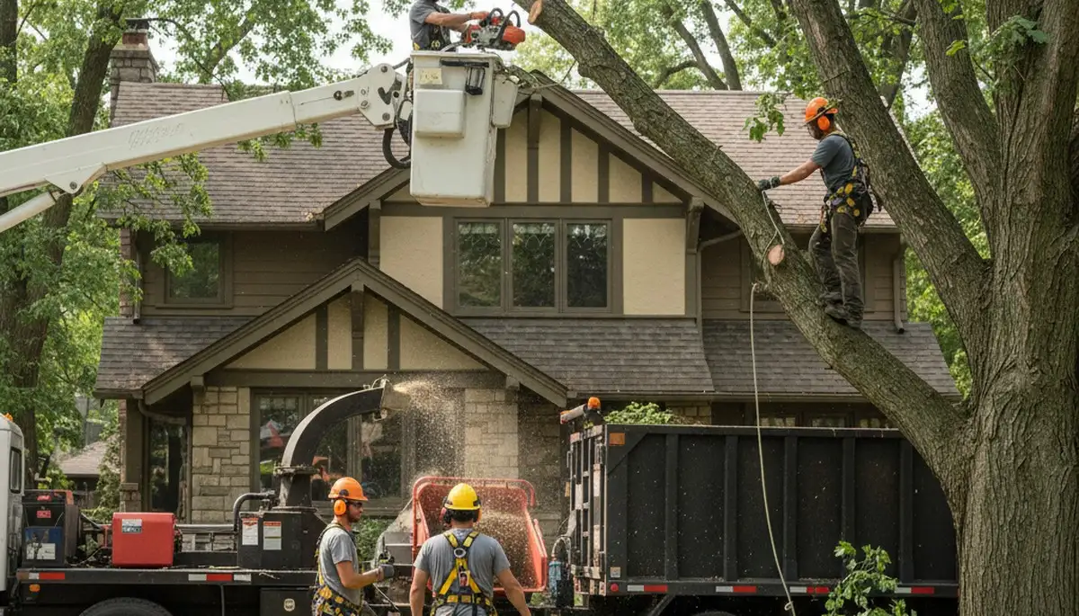 Tree service crew in Easton, PA providing professional tree removal and trimming services