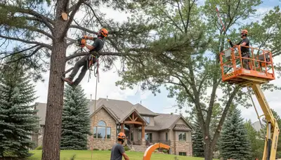 Tree service crew in Easton, PA providing professional tree removal and trimming services