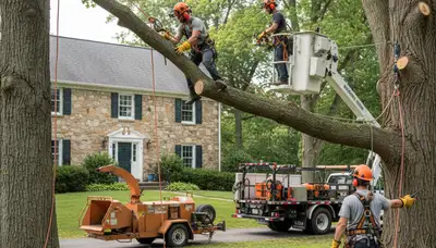 Tree service team in Easton, PA providing professional tree trimming and removal services