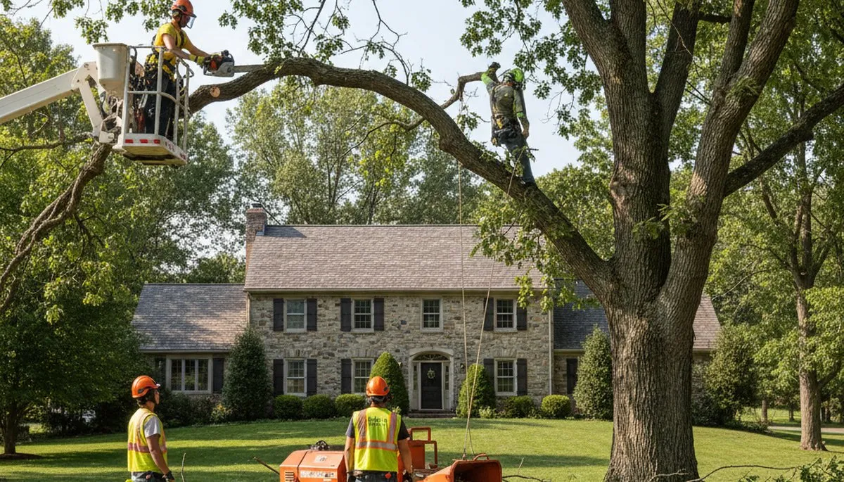 Tree service crew in Easton, PA providing professional tree trimming and removal services