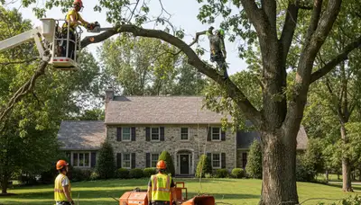 Tree service crew in Easton, PA providing professional tree trimming and removal services