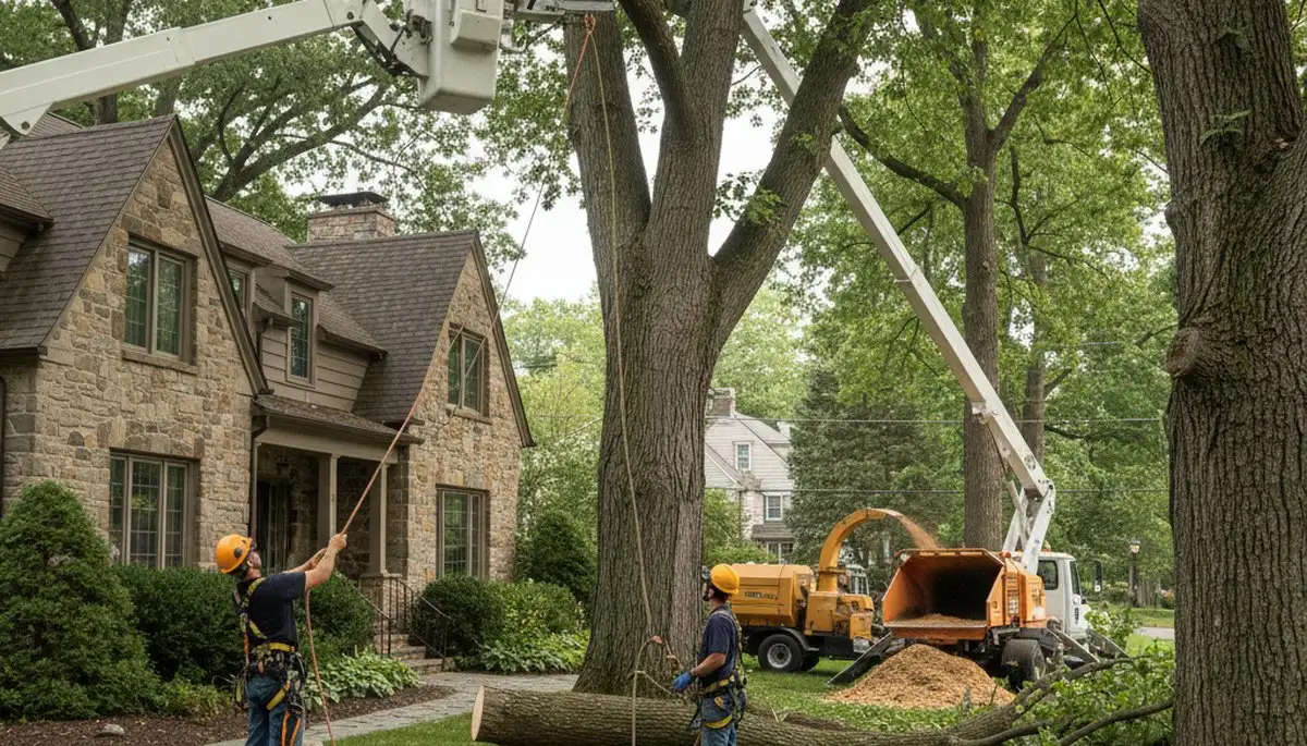 Tree service crew in Easton, PA providing professional tree removal and trimming services