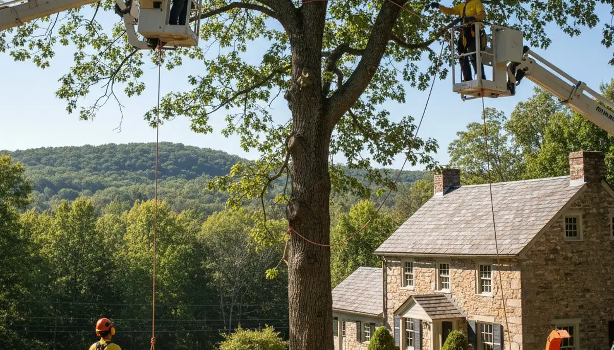 Tree service crew in Easton, PA providing professional tree trimming and removal services