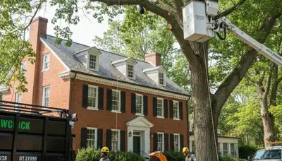 Tree service crew in Easton, PA providing professional tree removal and trimming services