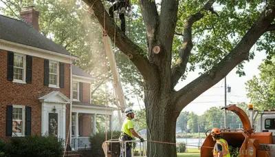 Tree service crew in Easton, PA providing professional tree removal and trimming services