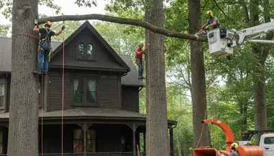 Tree service crew in Easton, PA providing professional tree trimming and removal services