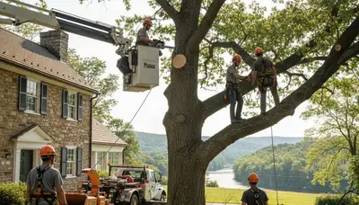 Tree service crew in Easton, PA providing professional tree trimming and removal services