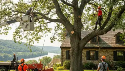 Tree service crew in Easton, PA providing professional tree trimming and removal services