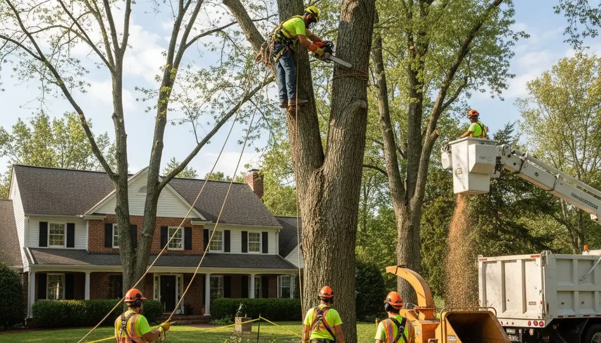 Tree service team in Easton, PA providing professional tree removal and trimming services