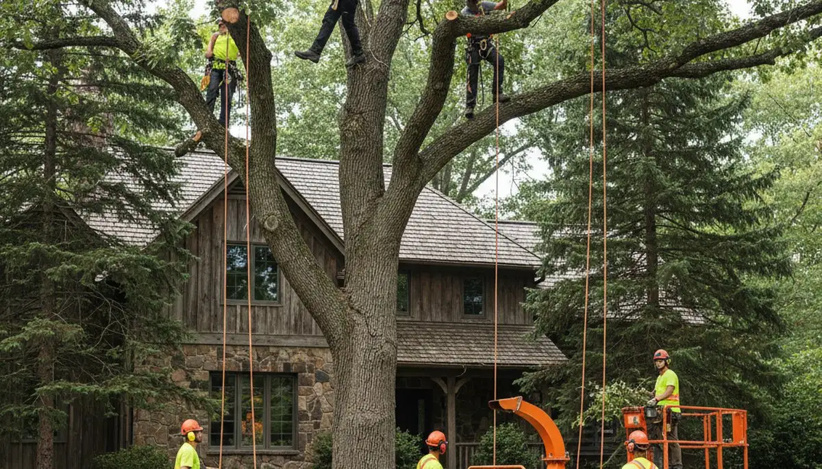 Tree service crew in Easton, PA providing professional tree removal and trimming services